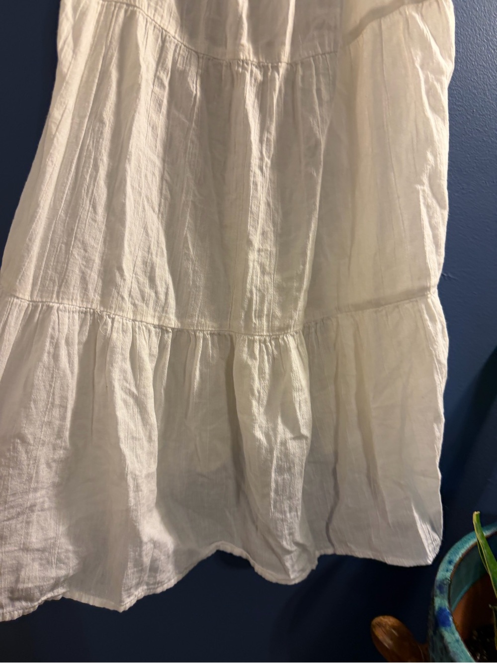 aerie White Slip Dress with Orange Trim Small petite - Picture 3 of 6